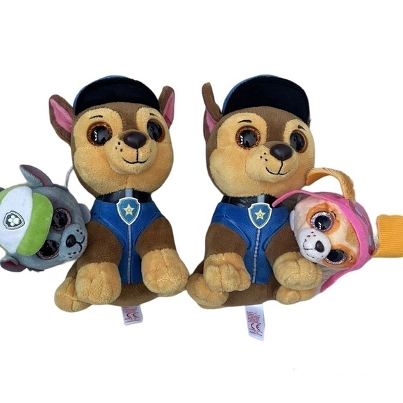 PAW Patrol Ty Beanie Boos / Teeny Tys Chase, Rocky, & Skye - Lot of 4 - Picture 1 of 12